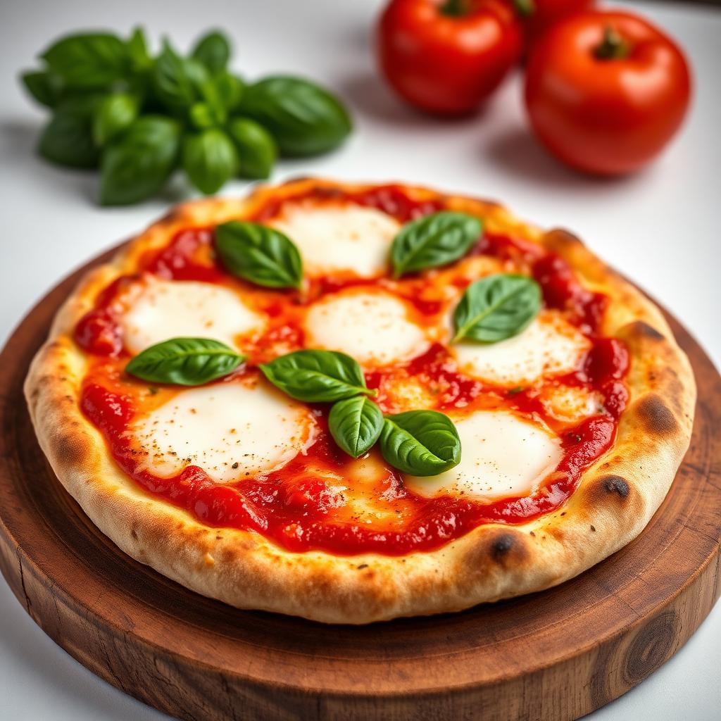 Pizza margherita artesanal saindo do forno
